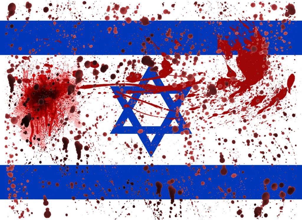 blood-spattered-flag-of-israel
